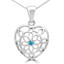 1/20 CT Round Blue Diamond Heart Pendant Necklace in 14K White Gold (MD200187)