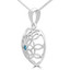 1/20 CT Round Blue Diamond Heart Pendant Necklace in 14K White Gold (MD200187)