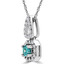 3/4 CTW Radiant Blue Diamond Cushion Halo Pendant Necklace in 14K White Gold (MD200190)