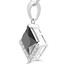 3 3/8 CTW Princess Black Diamond Solitaire with Accents Pendant Necklace in 14K White Gold (MD200210)