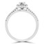 7/8 CTW Round Diamond Cathedral Split Shank Cushion Halo Engagement Ring in 14K White Gold with Accents (MD200212)