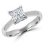 1 CT Princess Diamond Cathedral Tapered Solitaire Engagement Ring in 14K White Gold (MD200217)