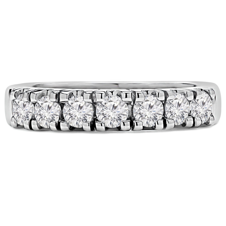 2/3 CTW Round Diamond Seven-Stone Anniversary Wedding Band Ring in 18K White Gold (MD200224)