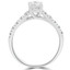 1 1/3 CTW Round Diamond Trellis Solitaire with Accents Engagement Ring in 14K White Gold (MD200240)