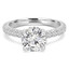 2 1/5 CTW Round Diamond Cathedral Solitaire with Accents Engagement Ring in 14K White Gold (MD200241)