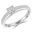 3/5 CTW Princess Diamond Solitaire with Accents Engagement Ring in 14K White Gold (MD200273)