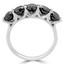 2 3/4 CTW Round Black Diamond Cocktail Five-Stone Engagement Ring in 14K White Gold (MD200279)