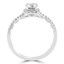 1/2 CTW Round Diamond Cushion Halo Engagement Ring in 14K White Gold with Accents (MD200286)