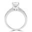 1 3/8 CTW Cushion Diamond Solitaire with Accents Engagement Ring in 14K White Gold (MD200287)