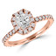 3/4 CTW Radiant Diamond Radiant Halo Engagement Ring in 14K Rose Gold with Accents (MD200288)