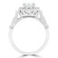 1 1/6 CTW Round Diamond Floral Vintage Halo Engagement Ring in 14K White Gold with Accents (MD200300)
