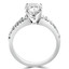 1 1/2 CTW Round Diamond Solitaire with Accents Engagement Ring in 14K White Gold (MD200302)
