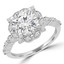 4/5 CTW Round Diamond Floral Vintage Halo Engagement Ring in 14K White Gold with Accents (MD200307)