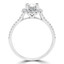 1 CTW Cushion Diamond Cushion Double Prong Halo Engagement Ring in 14K White Gold with Accents (MD200316)