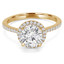 3/4 CTW Round Diamond Halo Engagement Ring in 14K Yellow Gold (MD200338)