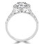 2 1/10 CTW Round Diamond Halo Engagement Ring in 14K White Gold with Accents (MD200349)