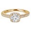 4/5 CTW Round Diamond Cushion Halo Engagement Ring in 14K Yellow Gold with Accents (MD200360)