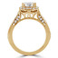 9/10 CTW Round Diamond Cushion Double Prong Halo Engagement Ring in 14K Yellow Gold with Accents (MD200369)