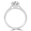 1 1/4 CTW Round Diamond 6-Prong Tapered Solitaire with Accents Engagement Ring in 14K White Gold (MD200384)