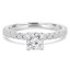 7/8 CTW Round Diamond Solitaire with Accents Engagement Ring in 14K White Gold (MD200391)