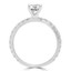 7/8 CTW Round Diamond Solitaire with Accents Engagement Ring in 14K White Gold (MD200391)