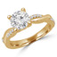 1 1/6 CTW Round Diamond Twisted Solitaire with Accents Engagement Ring in 14K Yellow Gold (MD200393)