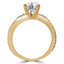 1 1/6 CTW Round Diamond Twisted Solitaire with Accents Engagement Ring in 14K Yellow Gold (MD200393)