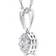 2/3 CTW Round Diamond Halo Pendant Necklace in 14K White Gold (MD200409)