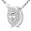 3/5 CTW Round Diamond Halo Pendant Necklace in 14K White Gold (MD200414)