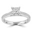 1 2/5 CTW Princess Diamond Solitaire with Accents Engagement Ring in 14K White Gold (MD200435)