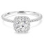 1 1/4 CTW Round Diamond Cushion Halo Engagement Ring in 14K White Gold with Accents (MD200438)