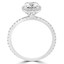 1 1/4 CTW Round Diamond Cushion Halo Engagement Ring in 14K White Gold with Accents (MD200438)
