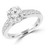 1 1/4 CTW Round Diamond Solitaire with Accents Engagement Ring in 14K White Gold (MD200439)