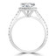 1 2/5 CTW Pear Diamond Cathedral Pear  Halo Engagement Ring in 14K White Gold with Accents (MD200461)