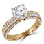 1 3/5 CTW Round Diamond Two-Row Solitaire with Accents Engagement Ring in 18K Yellow Gold (MD200471)