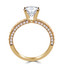 1 3/5 CTW Round Diamond Two-Row Solitaire with Accents Engagement Ring in 18K Yellow Gold (MD200471)
