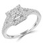 2/3 CTW Princess Diamond Princess V-Prong Split-Shank Halo Engagement Ring in 14K White Gold with Accents (MD200484)
