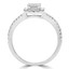 2/3 CTW Princess Diamond Princess V-Prong Split-Shank Halo Engagement Ring in 14K White Gold with Accents (MD200484)