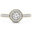 5/8 CTW Round Diamond Octagon Halo Engagement Ring in 14K Yellow Gold with Accents (MD200486)