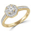 5/8 CTW Round Diamond Octagon Halo Engagement Ring in 14K Yellow Gold with Accents (MD200486)