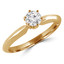 3/8 CT Round Diamond 6-Prong Knife Edge Promise Solitaire Engagement Ring in 10K Yellow Gold (MD200490)