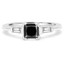 1 1/4 CTW Princess Black Diamond V-Prong Three-Stone Engagement Ring in 14K White Gold (MD200491)
