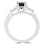 1 1/4 CTW Princess Black Diamond V-Prong Three-Stone Engagement Ring in 14K White Gold (MD200491)