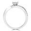 2/5 CTW Round Diamond Bypass Solitaire with Accents Engagement Ring in 14K White Gold (MD200504)