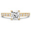 1 1/4 CTW Cushion Diamond Solitaire with Accents Engagement Ring in 14K Yellow Gold (MD200505)