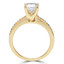 1 1/4 CTW Cushion Diamond Solitaire with Accents Engagement Ring in 14K Yellow Gold (MD200505)