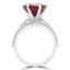 4 1/5 CTW Round Red Ruby Halo Cocktail Engagement Ring in 14K White Gold (MD200512)