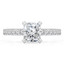 1 5/8 CTW Cushion Diamond Hidden Halo Solitaire with Accents Engagement Ring in 14K White Gold (MD200527)