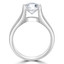 1 7/8 CTW Round Diamond Solitaire with Accents Engagement Ring in 14K White Gold (MD200529)