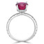 2 9/10 CTW Oval Pink Tourmaline Hidden Halo Cocktail Engagement Ring in 14K White Gold (MD200531)